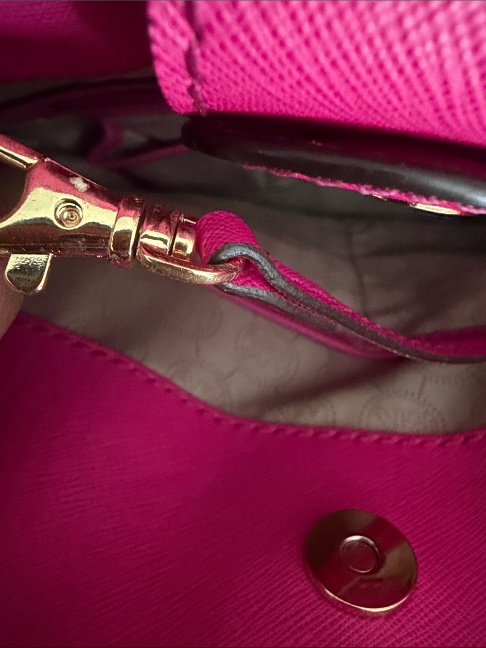 Michael Kors Hot Pink, Cream & Black Saffiano Leather Tote - Picture 6 of 11